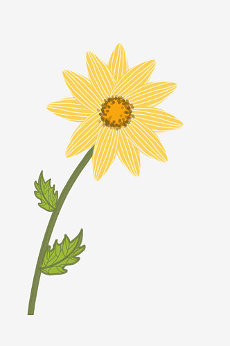 卡通手绘向日葵太阳花花朵花卉