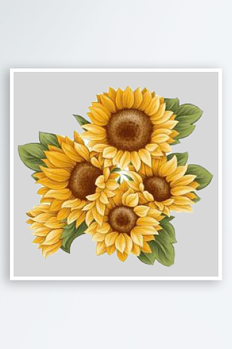 卡通手绘向日葵太阳花花朵花卉