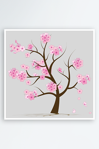 粉色桃花樱花树花瓣花朵