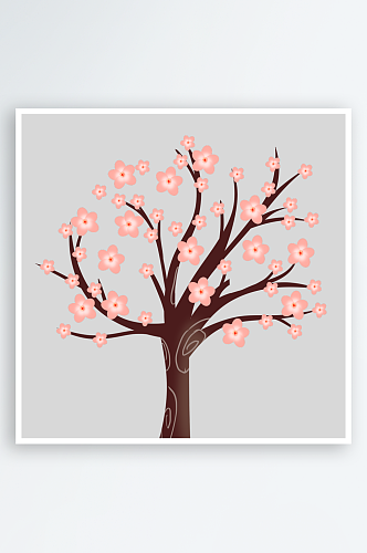 春天粉色樱花树花瓣花朵
