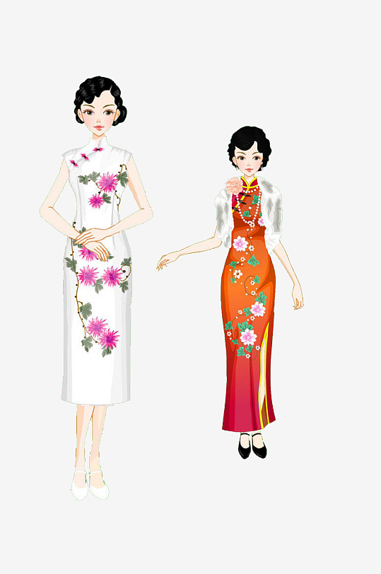 中国风民国复古旗袍女人