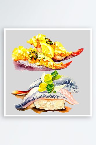 日本卡通寿司刺身紫菜包饭料理食物