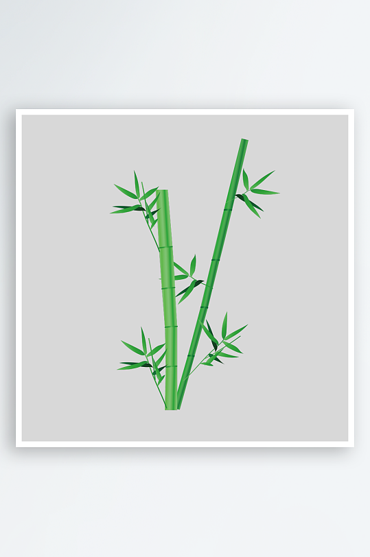 手绘绿色竹子水墨竹叶竹节免扣图