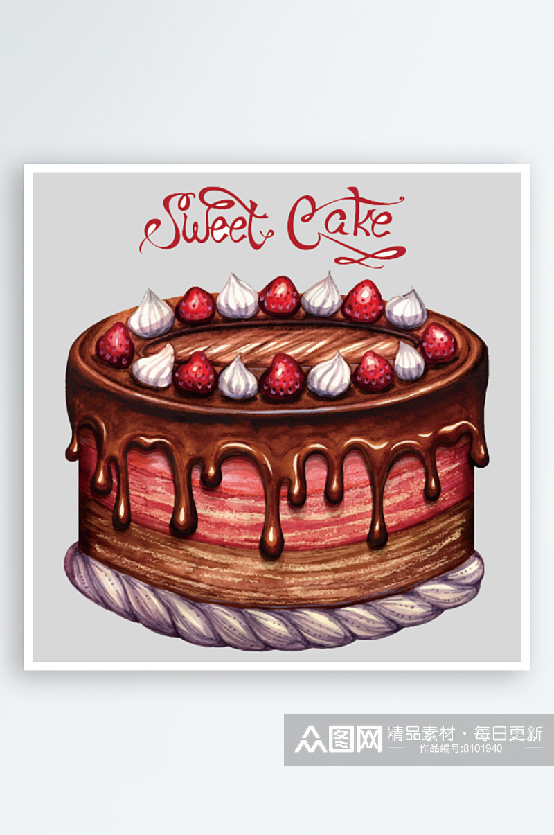 卡通可爱生日蛋糕甜点下午茶免扣图素材