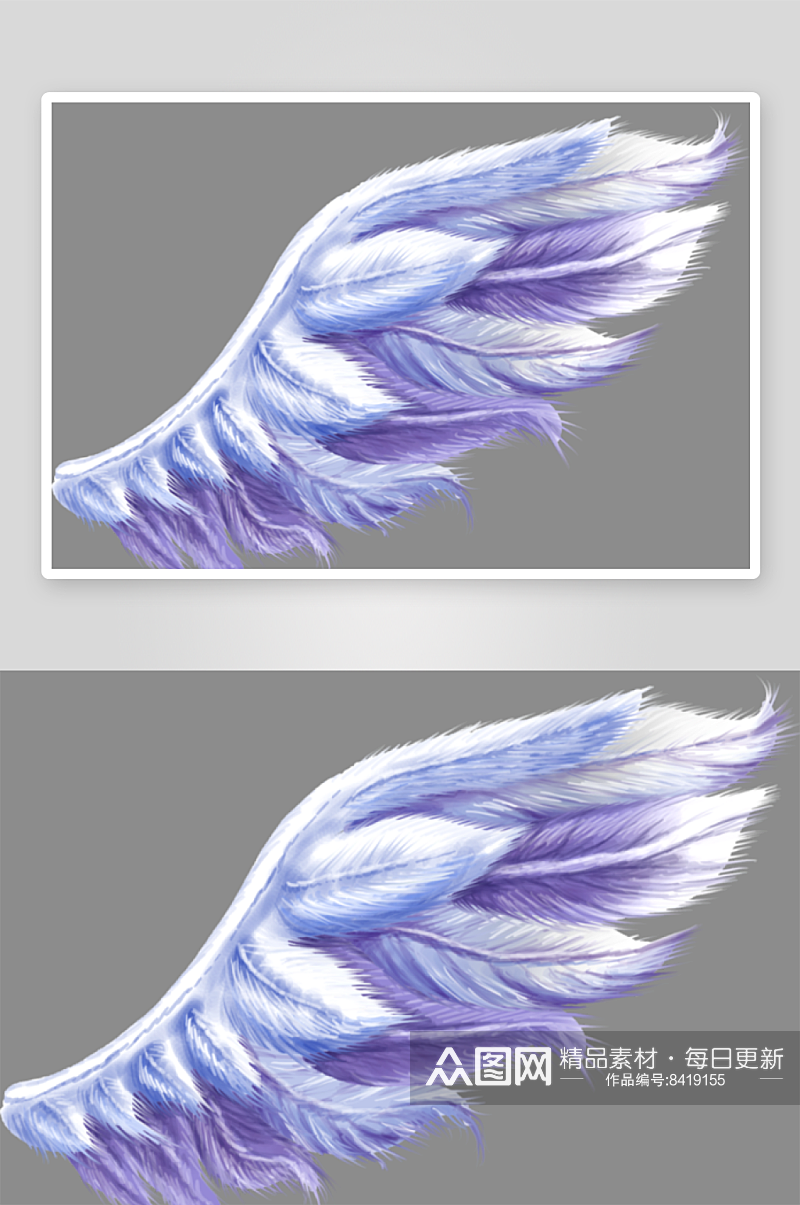 唯美天使翅膀白色羽毛免抠素材素材