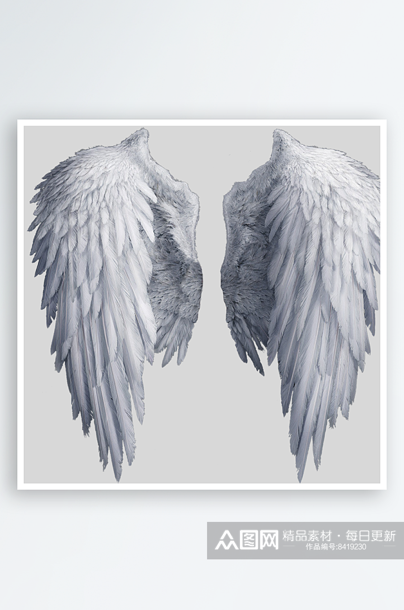 唯美天使翅膀白色羽毛免抠素材素材