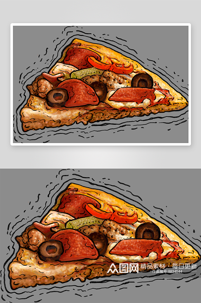 卡通手绘西式快餐菜单插图插画png图片素材