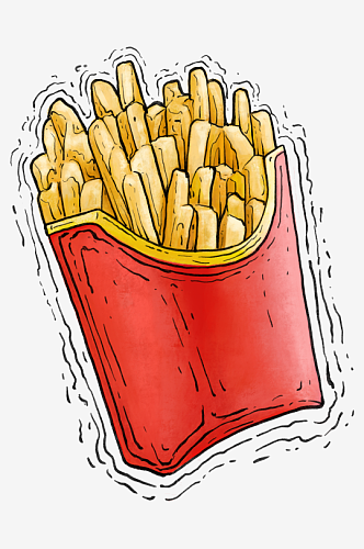 卡通手绘西式快餐菜单插图插画png图片