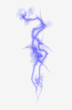 潮流未来科幻蓝色闪电雷电光电特效PNG