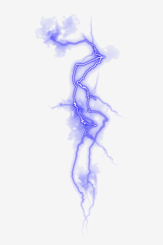 潮流未来科幻蓝色闪电雷电光电特效PNG