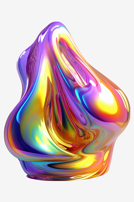 潮流迷幻视觉冲击力3D液体流体造型