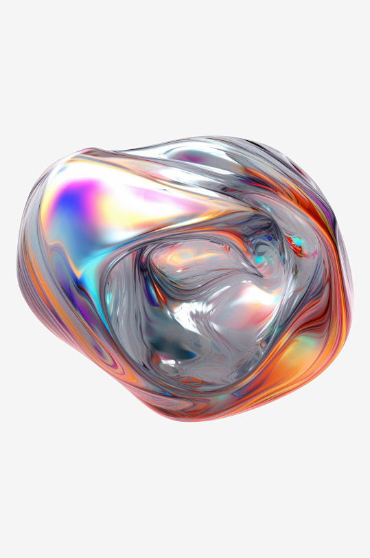 潮流迷幻视觉冲击力3D液体流体造型