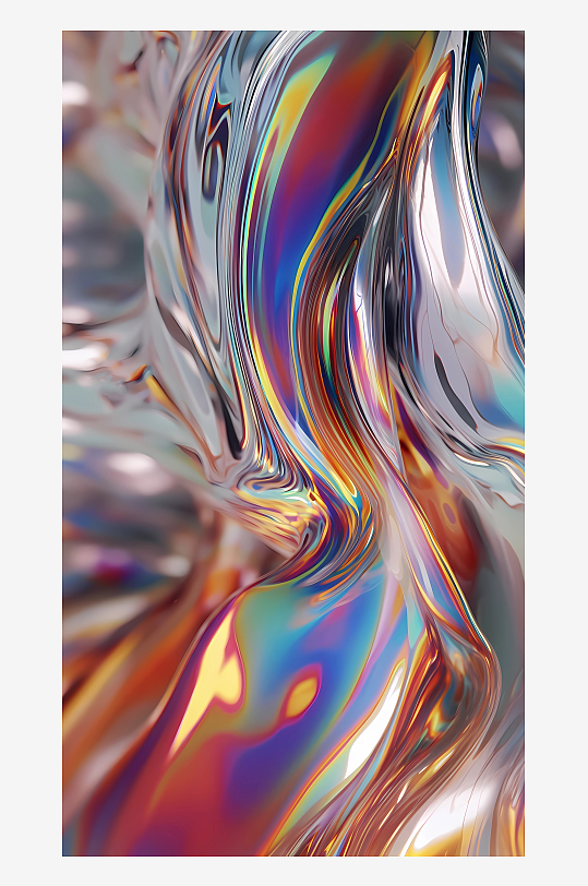 潮流迷幻视觉冲击力3D液体流体抽象背景