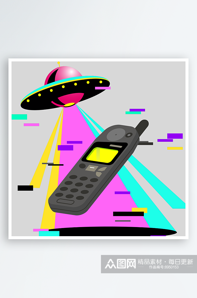 90年代潮流复古怀旧数码科技游戏像素插画素材