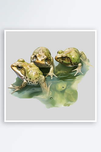 荷塘边的蟾蜍青蛙宠物爬行动物素材