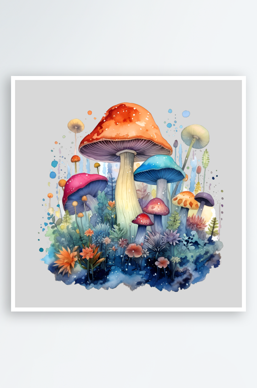 彩色卡通可爱的红蘑菇房子毒药PNG素材