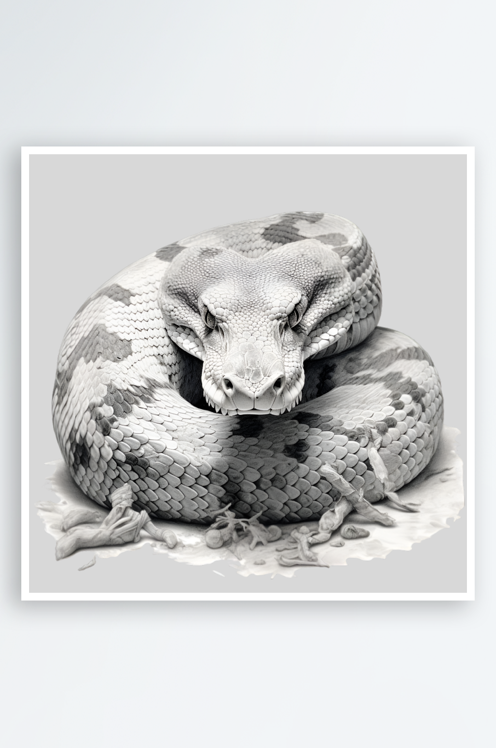 免抠元素扁平蛇插画素材