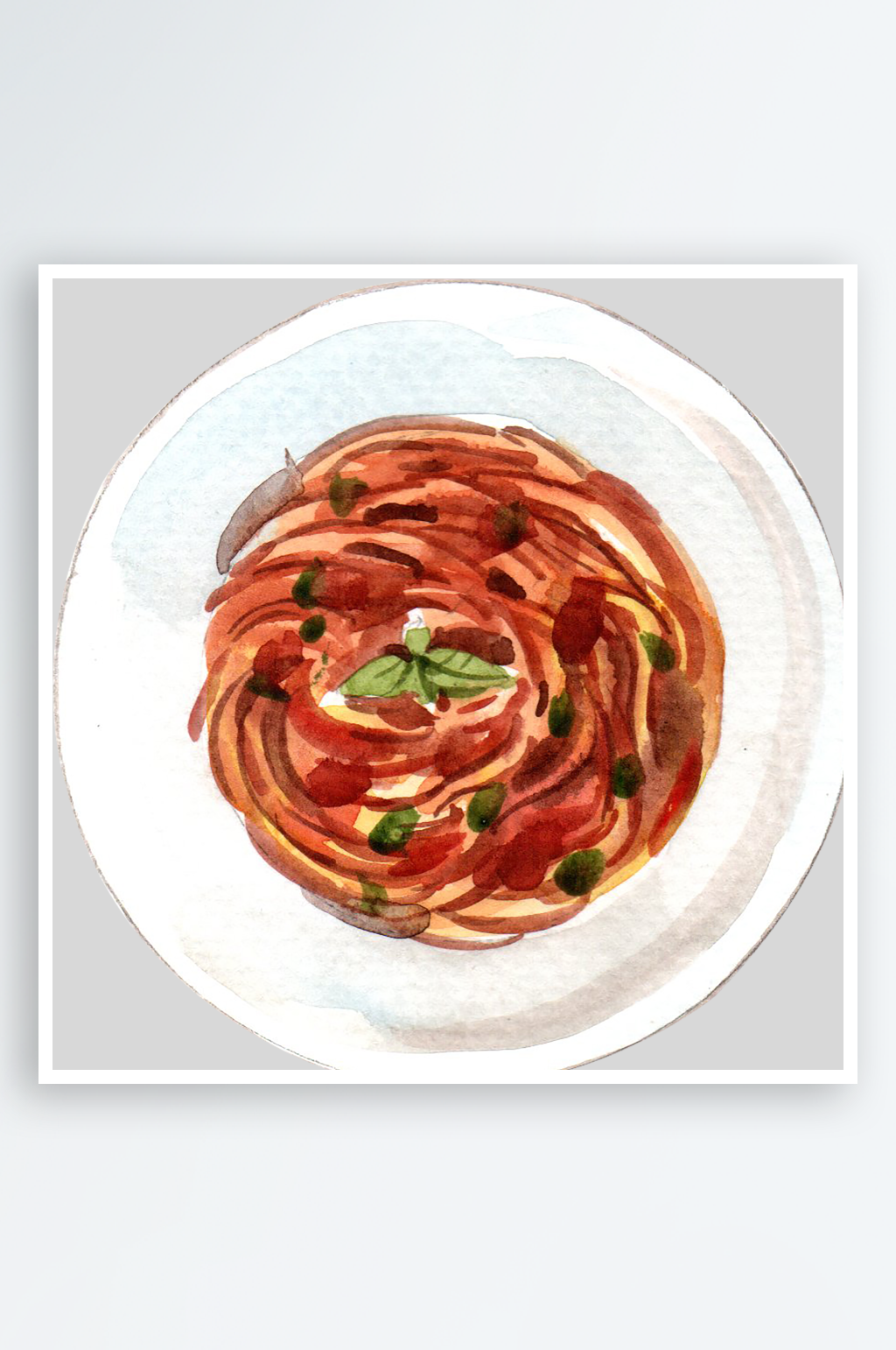西餐厅牛排美食食谱水彩元素合集PNG素材