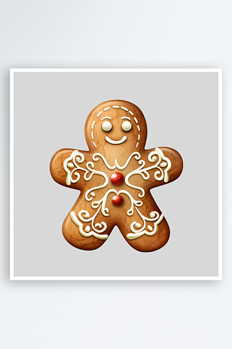 圣诞姜饼屋饼干手绘水彩圣诞节装饰元素