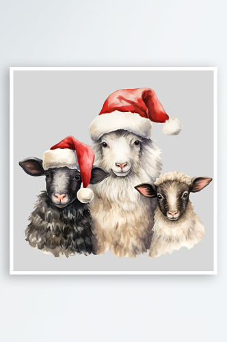 圣诞节草泥马绵羊山羊羊驼PNG
