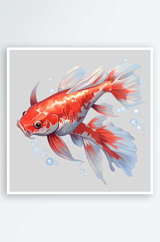 红色锦鲤鲤鱼PNG素材