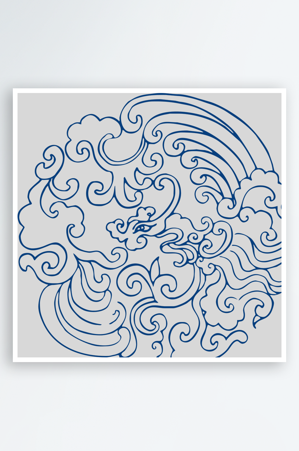 中国风青花瓷图案花纹PNG素材素材