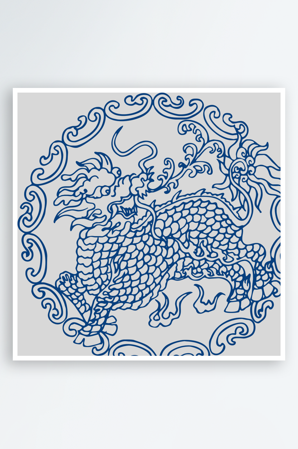 中国风青花瓷图案花纹PNG素材素材