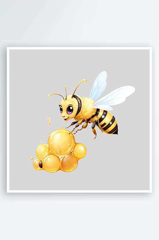 卡通蜜蜂蜂巢PNG免扣素材