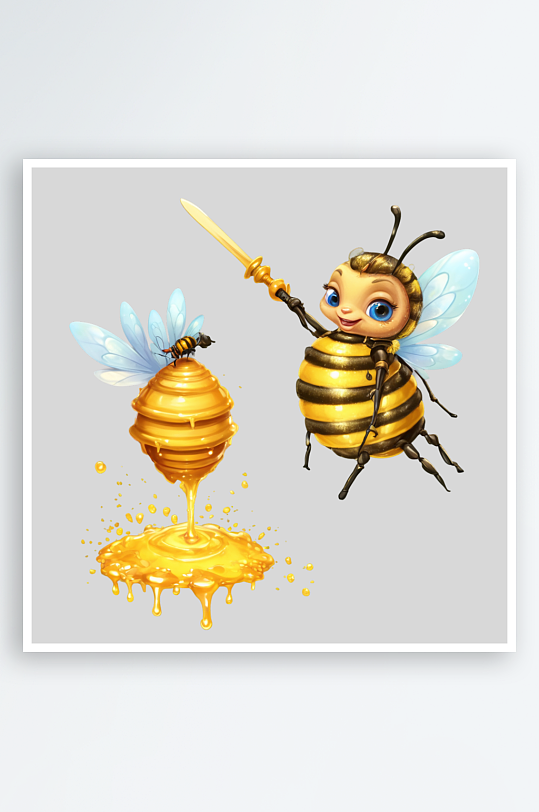 卡通蜜蜂蜂巢PNG免扣素材