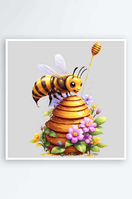 卡通蜜蜂蜂巢PNG免扣素材