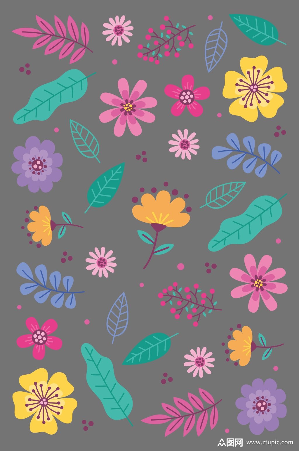 矢量花元素底纹纹素材