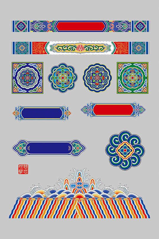 中国古典花纹素材-众图网