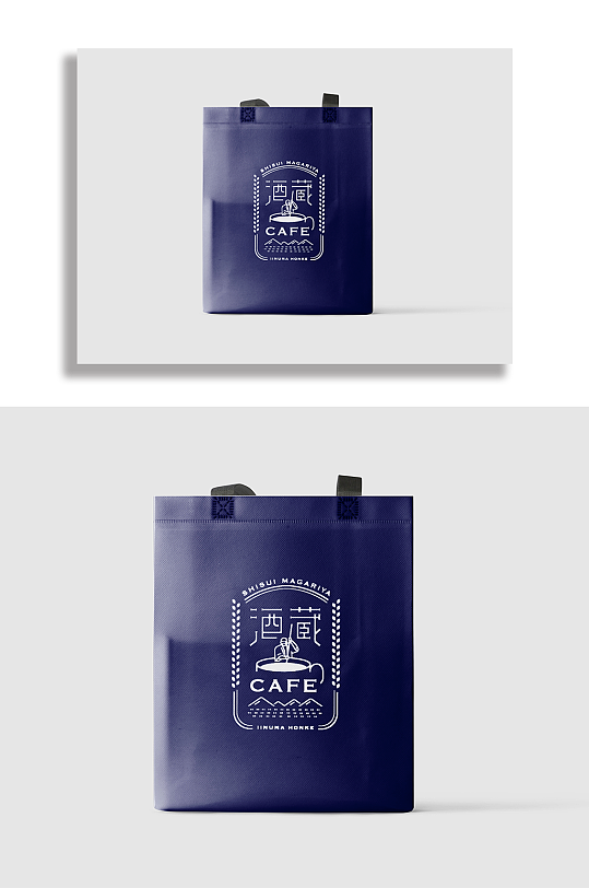 蓝色环保袋样机.psd-众图网