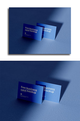蓝色名片样机展示设计提案样机
