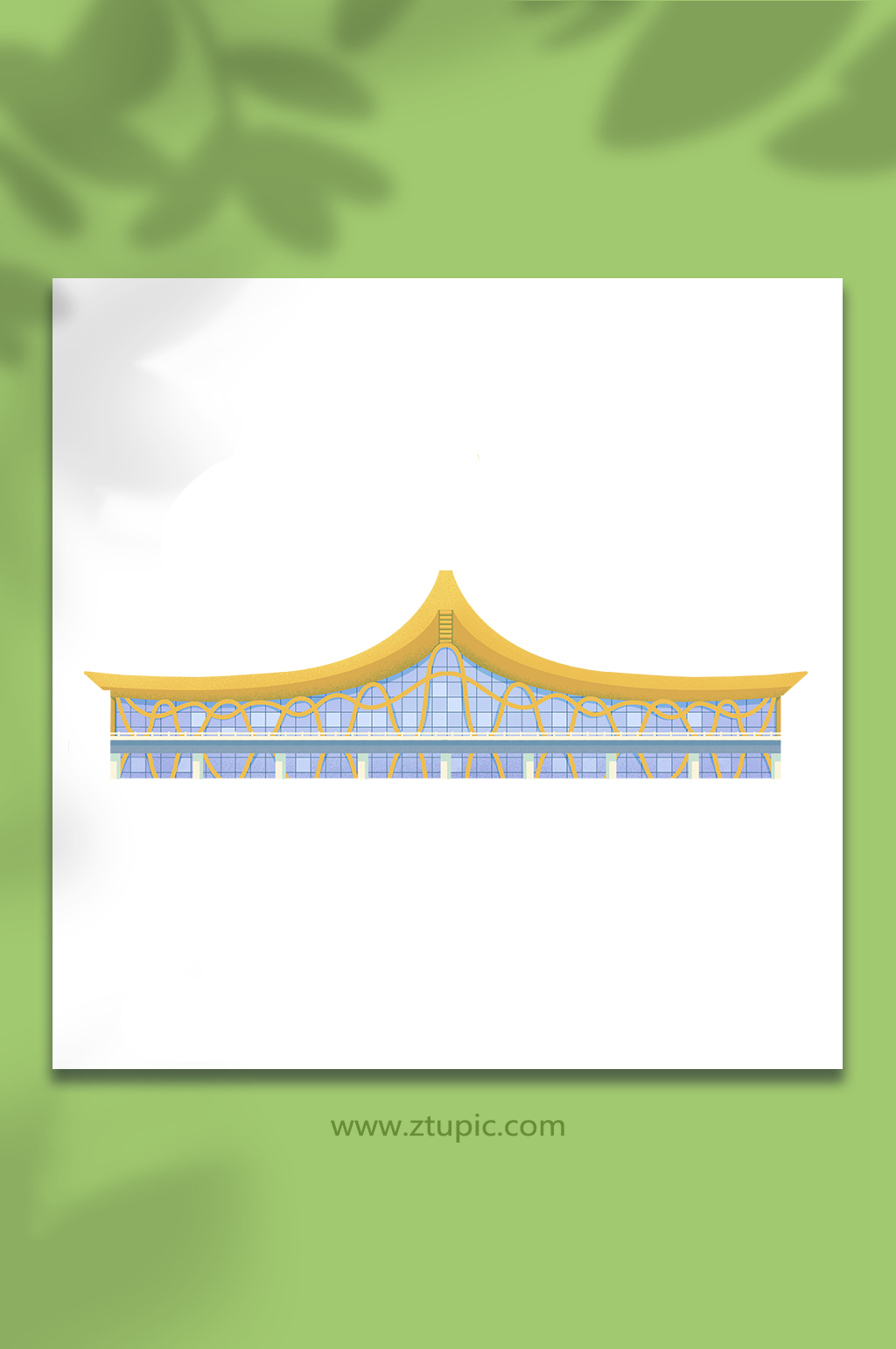 昆明長水國際機(jī)場建筑插畫元素素材