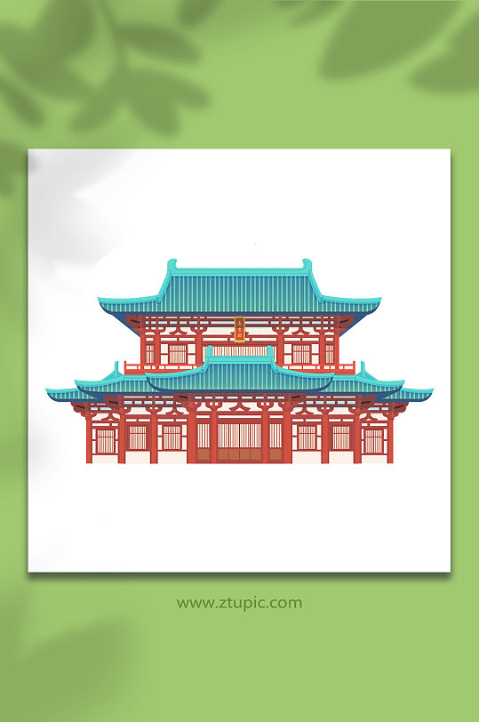 西安华清宫景区建筑插画元素