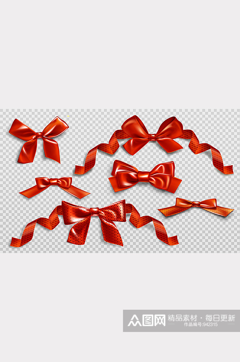 红色蝴蝶结免抠素材素材