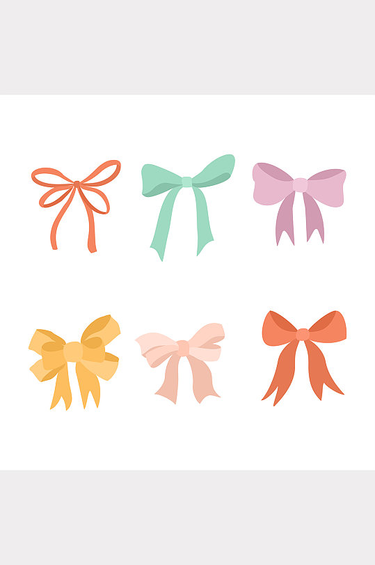 手绘蝴蝶结矢量素材