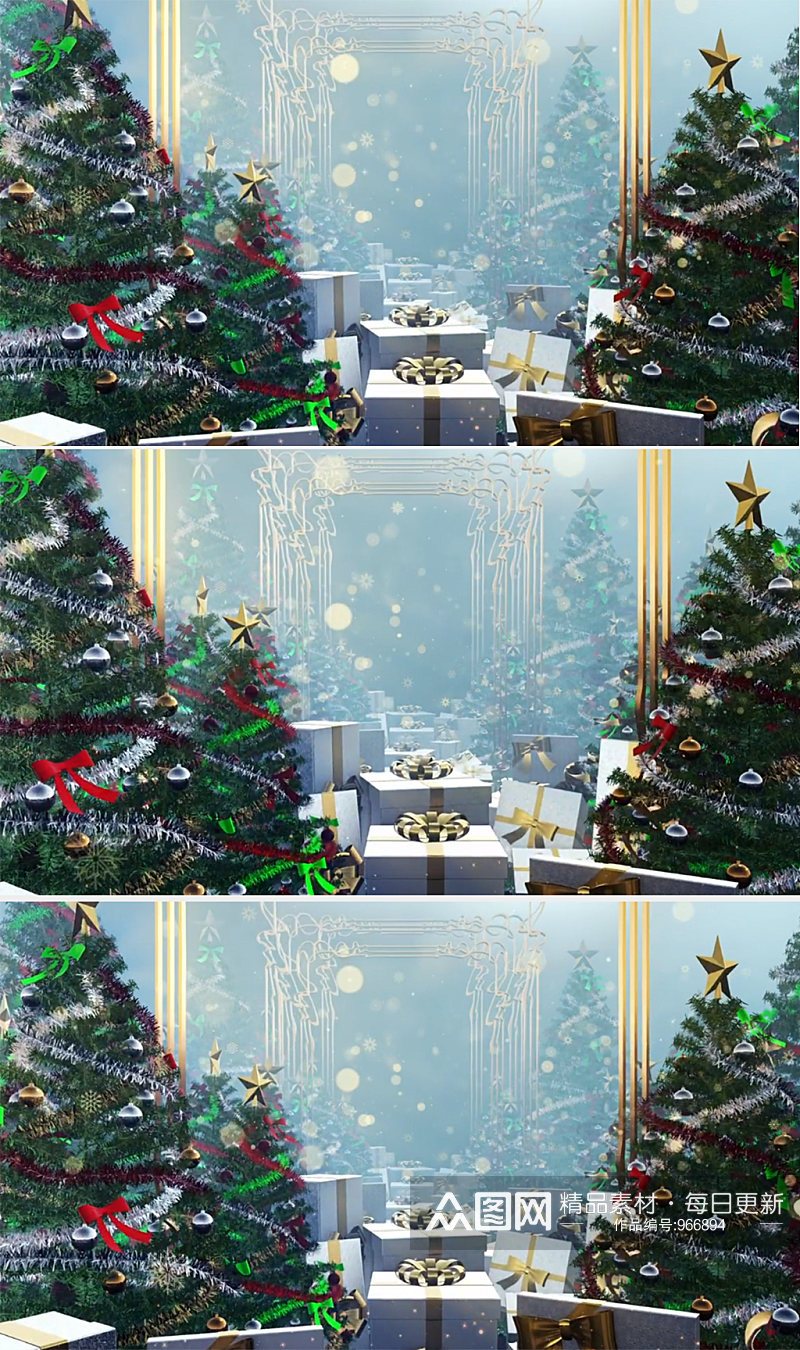 三维动画圣诞节装饰品和圣诞礼物素材