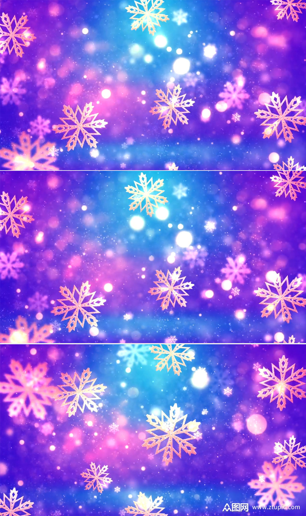 三维动画渲染粉红色雪花飘落背景素材