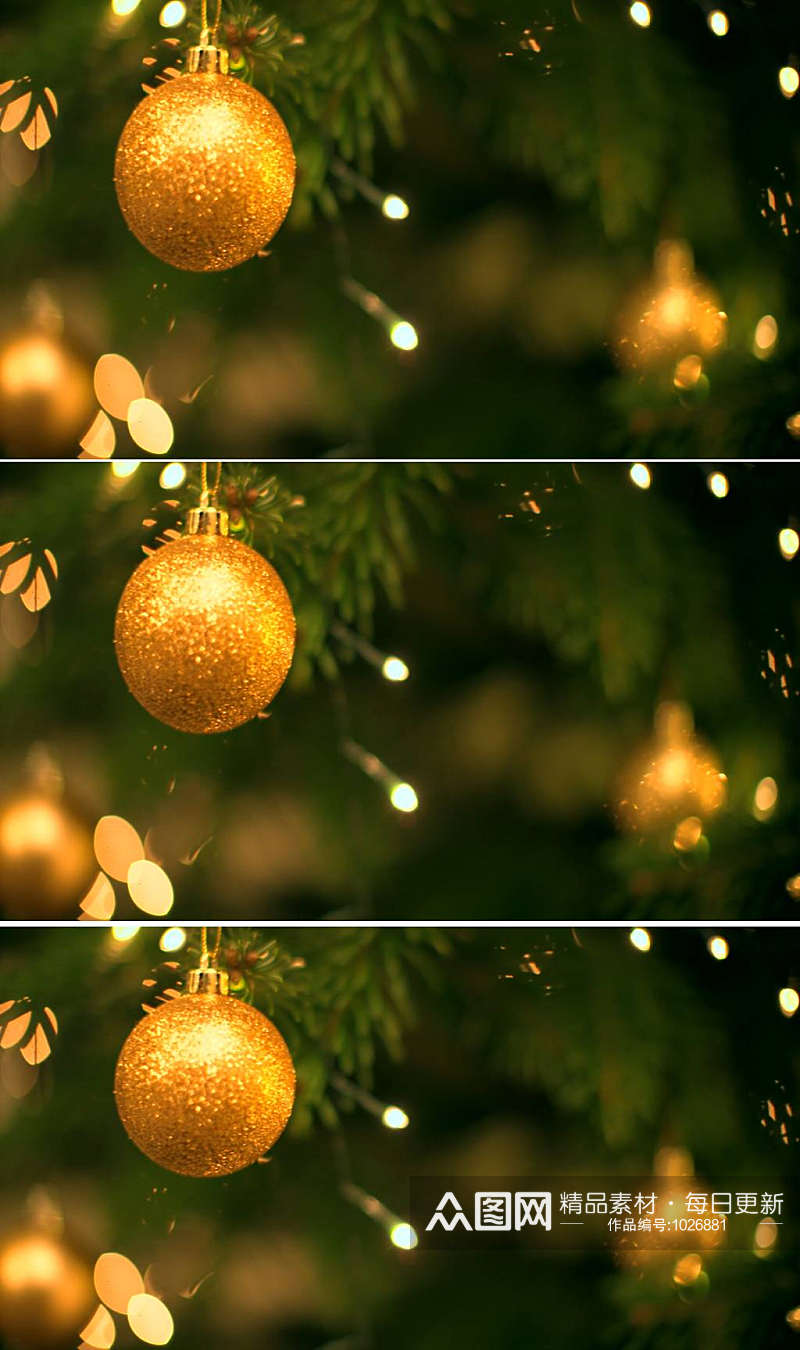 4K实拍圣诞树装饰视频背景素材素材
