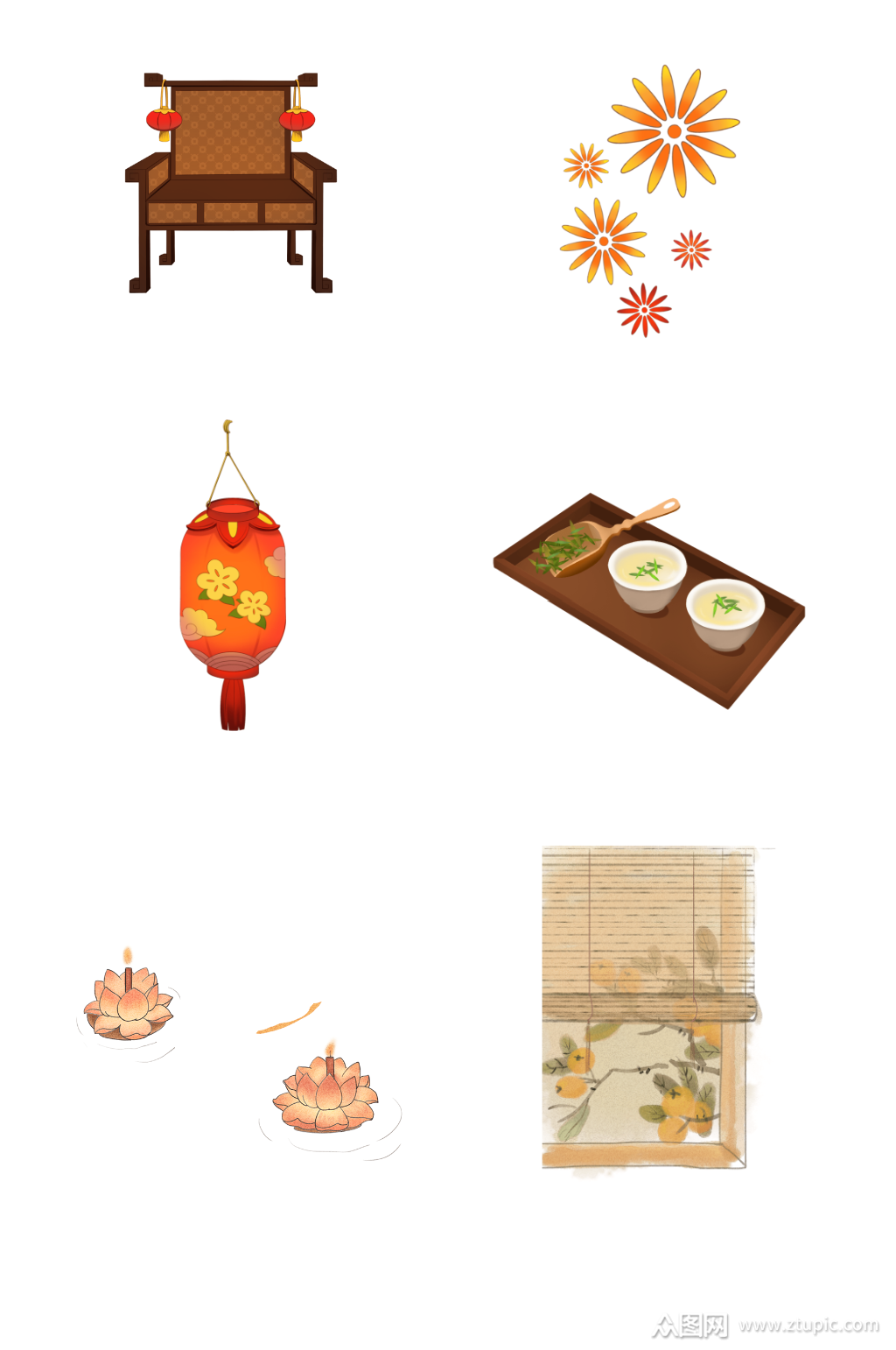 中国传统古风新年春节png免抠素材