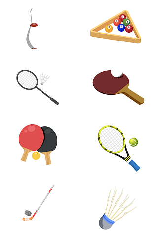 卡通乒乓球网球类PNG免扣素材