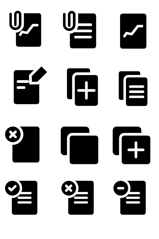 黑色文档图标png免扣素材