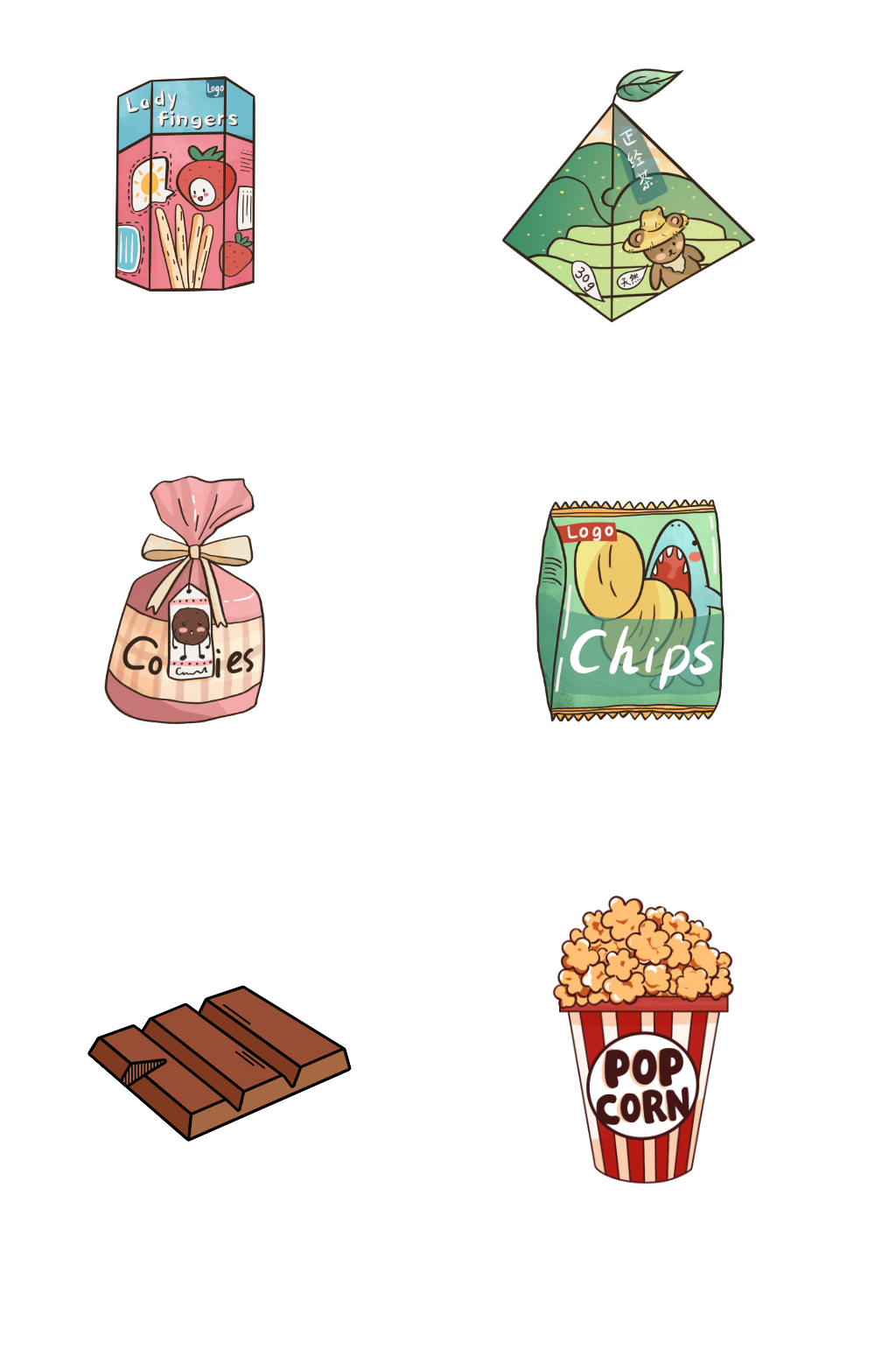 手绘卡通零食巧克力png免扣素材模板下载-编号1276642-众图网