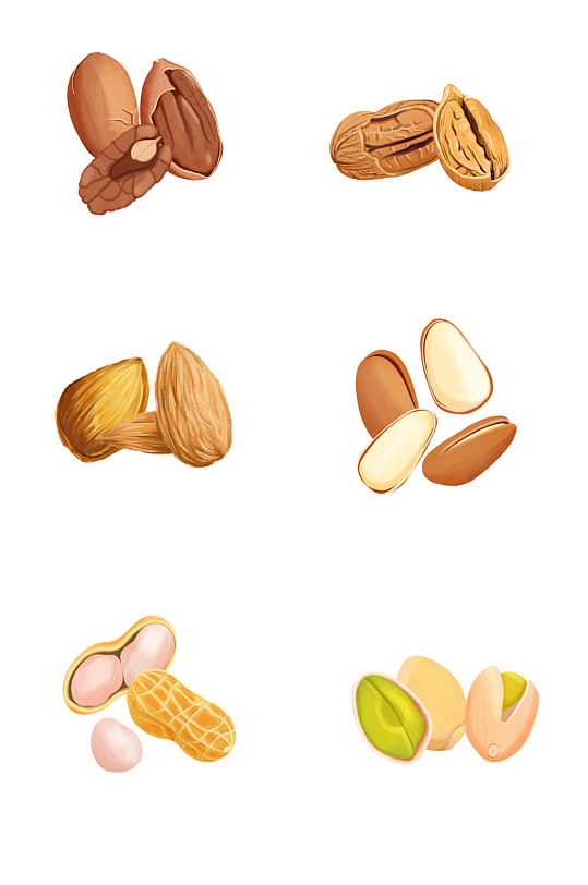 手绘坚果png免扣素材