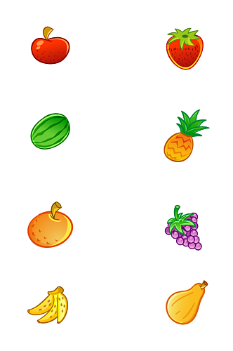 手绘彩色水果图标PNG免扣素材