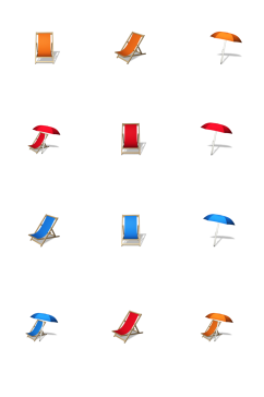 夏季前排太阳椅图标PNG免扣素材