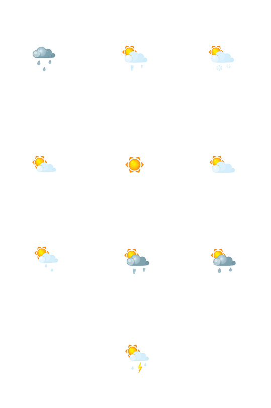 太阳下雨天气图标PNG免抠素材