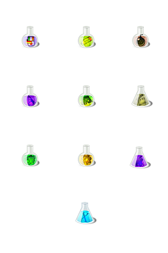 彩色实验烧瓶里图标PNG免抠素材